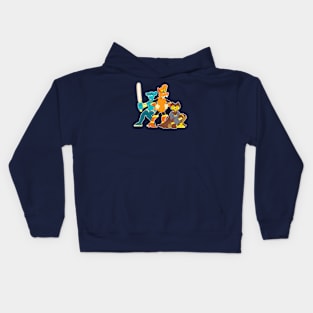 Triple Threat (with outline) Kids Hoodie